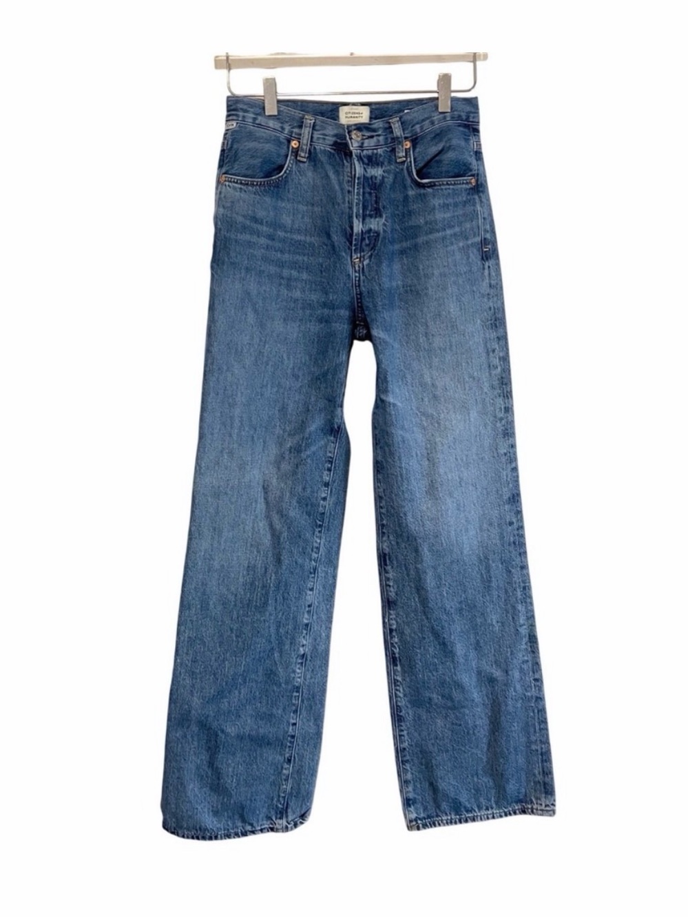 Citizens of Humanity Annina Wide Leg Cotton Denim Jeans Size 25 Blue